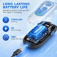PawHut Anti Barking Device for Dogs, Ultrasonic Stop Dog Barking Device with 5 Modes & Vibration, LED Flashlight(m-6)