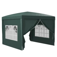 Outsunny Tonnelle Barnum Tente de réception Pliante 3 x 3 x 2,58 m avec fenêtres + Sac de Transport vert(m-1)