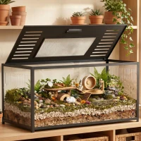 PawHut Large Hamster Cage, Chewproof Metal Rat Cage with Openable Top for Syrian Dwarf Hamster, Gerbil, 100 x 50 x 52.5 cm(m-2)