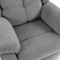 HOMCOM Fauteuil met opstahulp, massagefunctie en lendenverwarming, recliner met afstandsbedieningen en zijvakken, lichtgrijs(m-13)