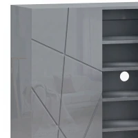 HOMCOM Narrow Shoe Storage Cabinet with Soft-Close Hinges and Adjustable Shelves for 15-20 Pairs of Shoes, Grey(m-10)
