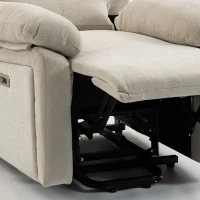 HOMCOM Fauteuil Releveur Électrique Massage et Chaleur Fauteuil Relax Électrique Chenille Ports USB Dossier Inclinable Crème(m-15)