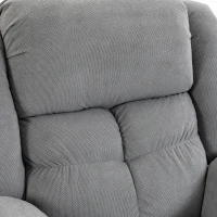 HOMCOM Fauteuil met opstahulp, massagefunctie en lendenverwarming, recliner met afstandsbedieningen en zijvakken, lichtgrijs(m-12)