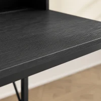 HOMCOM Gaming Desk, 100cm Computer Desk with LED Lights, Power Outlets, Monitor Stand and Remote, Black Wood-Effect(m-12)