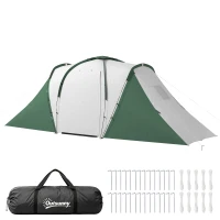 Outsunny Tente de camping familiale 4 pers. étanche facile à monter 2 grandes portes dim. 5,55L x 2,25l x 1,9H m(m-17)