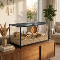 PawHut Large Hamster Cage, Chewproof Metal Rat Cage with Openable Top for Syrian Dwarf Hamster, Gerbil, 100 x 50 x 52.5 cm(m-9)