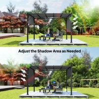 Outsunny 2 Pcs UV Protection Pergola Replacement Canopy, Pergola Shade Cover, Easy to Install, for 3 x 3(m) Pergola, Dark Grey(m-7)