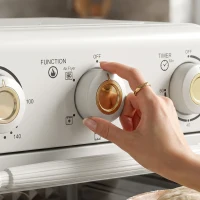 HOMCOM Four Friteuse à Air Chaud 12L, Four à Air Chaud Convection 1200 W avec Plaque de Cuisson, Panier de Friture, Crème(m-14)