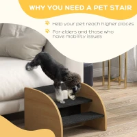PawHut Dog Steps for Sofa and Bed, 3-Step Dog Stairs, Pet Stairs with Side Panels, Non-Slip Feet for Small Puppies(m-7)