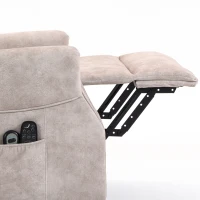 HOMCOM Fauteuil releveur électrique massage par vibrations et chaleur, fauteuil relax électrique en velours, 80x160x82cm, beige(m-11)