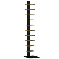 HOMCOM Regal-Turm 11 Ablagen, hohes schmales platzsparendes Regal, Rustikales Braun(m-1)
