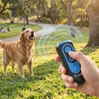 PawHut Anti Barking Device for Dogs, Ultrasonic Stop Dog Barking Device with 5 Modes & Vibration, LED Flashlight(m-8)