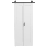 HOMCOM Ușă Glisantă Pliabilă Tip Carte cu Suprafață Vopsibilă, 90x210 cm, Albă(m-12)