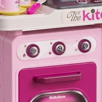 AIYAPLAY Kids Kitchen with 33 Pieces, Lights, Sounds, Storage, for Ages 3-6 Years, Pink(m-11)