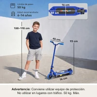 AIYAPLAY Patinete Eléctrico para Niños con Luces LED Acelerador de Pulgar y Ruedas sin Pinchazos Velocidad de hasta 10 km/h Azul(m-3)