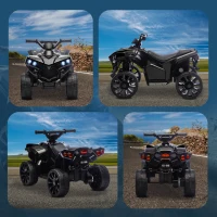 AIYAPLAY 6V Kids ATV, 4 Wheeler Electric Ride on Car with Music and LED Headlights, for Ages 18-56 Months Boys and Girls, Black(m-7)