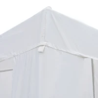 Outsunny Carpa Desmontable 3x3x2,45m Pabellón de Jardín de Tubo de Acero Anti-UV Pérgola Cenador para Terraza Patio Playa Blanco(m-8)