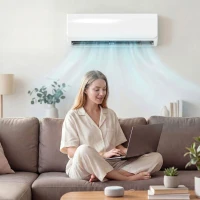 HOMCOM Aire Acondicionado Split Inverter 12000 BTU con Bomba de Calor WiFi y Control por Voz para 18 m² con Kit de Instalación(m-8)