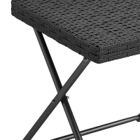 Outsunny Table basse pliable de jardin style cosy chic dim. 40L x 40l x 40H cm acier résine tressée noir(m-15)