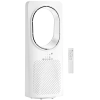 HOMCOM Ventilador de Torre sin Aspas con Mando a Distancia Oscilación 45° 3 Velocidades 3 Modos Temporizador 15H Blanco(m-1)
