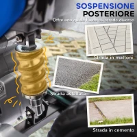 AIYAPLAY Moto Elettrica per Bambini con Rotelle Rimovibili, Sospensioni, Suoni e Indicatore di Carica, Blu(m-8)