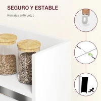 HOMCOM Mesa Plegable de Comedor Mesa de Cocina con Ala Abatible 4 Compartimentos Hasta 3 Personas 78,5x91x93 cm Blanco(m-6)