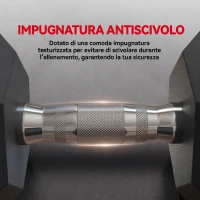 HOMCOM Set di 2 Manubri da 4 kg Esagonali con Presa Antiscivolo e Rivestimento in Gomma, Nero(m-4)
