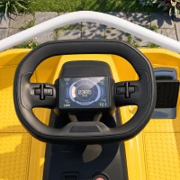 AIYAPLAY 24V Electric Go Kart for Kids with Drift Mode, 300W Brushless Motor, Soft Start and Dual Speed for Ages 6-10, Yellow(m-8)