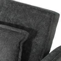 HOMCOM 2 Seater Sofa Bed, 4-in-1 L-Shaped Convertible Pull-Out Sleeper Sofa with Adjustable Backrest and Side Pockets, Black(m-12)