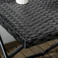 Outsunny Tavolino da Giardino Pieghevole Salvaspazio in Rattan Sintetico e Acciaio, 40x40x40cm, Nero(m-9)