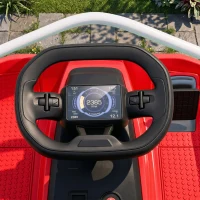 AIYAPLAY 24V Electric Go Kart for Kids with Drift Mode, 300W Brushless Motor, Soft Start and Dual Speed for Ages 6-10, Red(m-8)