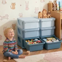 HOMCOM Kids Storage Unit, with Six Drawers - Blue(m-10)