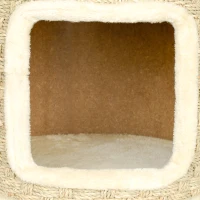PawHut Ansamblu de Zgâriat pentru Pisici, 37 cm, 2 Niveluri, cu Ascunzătoare și Sfoară din Sisal, până la 5 kg, Kaki(m-8)