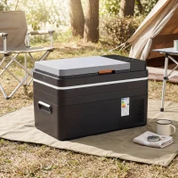 Outsunny Glacière Électrique Voiture 30L, Contrôle via Application, Modes MAX & ECO, 12V/240V, -20 à 20 °C, 62,3x37,8x37cm, Noir(m-2)