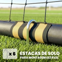 SPORTNOW Baliza de Futebol para Jardim 240x85x160 cm com Rede, Estrutura Metálica, Acolchoamento EPE e Estacas, Preto e Amarelo(m-6)