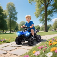 AIYAPLAY Quad Eléctrico para Niños 6 V Quad para Niños de 18 a 56 Meses Velocidad hasta 3 km/h Faros y Música 70x42x45 cm Azul(m-2)