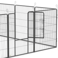 PawHut 12 Panels Heavy Duty Puppy Playpen, for Small Dogs, Indoor and Outdoor Use - Silver(m-9)