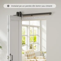 HOMCOM Ușă Glisantă Pliabilă Tip Carte cu Suprafață Vopsibilă, 90x210 cm, Albă(m-5)