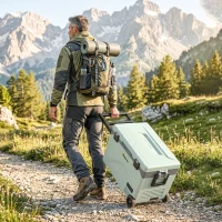 Outsunny Nevera Portátil Eléctrica 42,5L con Compresor Control por App Ruedas Asa Barra -20℃ a 20℃ y Soporte para Móvil Verde(m-9)