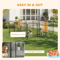 PawHut 12 Panels Heavy Duty Puppy Playpen, for Small Dogs, Indoor and Outdoor Use - Silver(m-5)