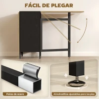 HOMCOM Mesa Plegable de Comedor con Alas Abatibles 4 Compartimentos 3 Formas para Cocina Salón 169x60x75 cm Natural Oscuro(m-6)
