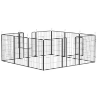 PawHut 12 Panels Heavy Duty Puppy Playpen, for Small Dogs, Indoor and Outdoor Use - Silver(m-11)