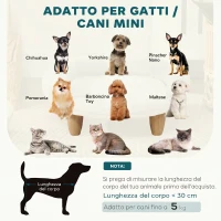 PawHut Cuccia divanetto sfoderabile per cani e gatti con schienale, 47x40x20 cm, crema(m-4)