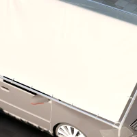 Outsunny Copertura di Ricambio 6x3 m in PE Bianco Anti-UV per Carport Auto con Corde Elastiche(m-9)