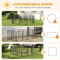 PawHut 12 Panels Heavy Duty Puppy Playpen, for Small Dogs, Indoor and Outdoor Use - Silver(m-4)