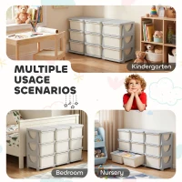 HOMCOM Kids Storage Unit, with Nine Drawers - Cream(m-5)