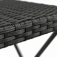 Outsunny Table basse pliable de jardin style cosy chic dim. 40L x 40l x 40H cm acier résine tressée noir(m-13)