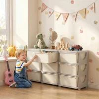HOMCOM Kids Storage Unit, with Nine Drawers - Cream(m-2)