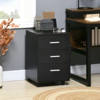 Vinsetto Bloco de Gavetas para Escritório Móvel de Arquivos com 3 Gavetas e Fechadura para Secretária Casa 40x40x61,5 cm Preto(m-2)