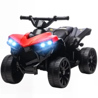 AIYAPLAY ATV Electric pentru Copii cu Baterie Reîncărcabilă 6V, Faruri LED și Muzică, Vârsta 18-56 Luni, Roșu(m-12)